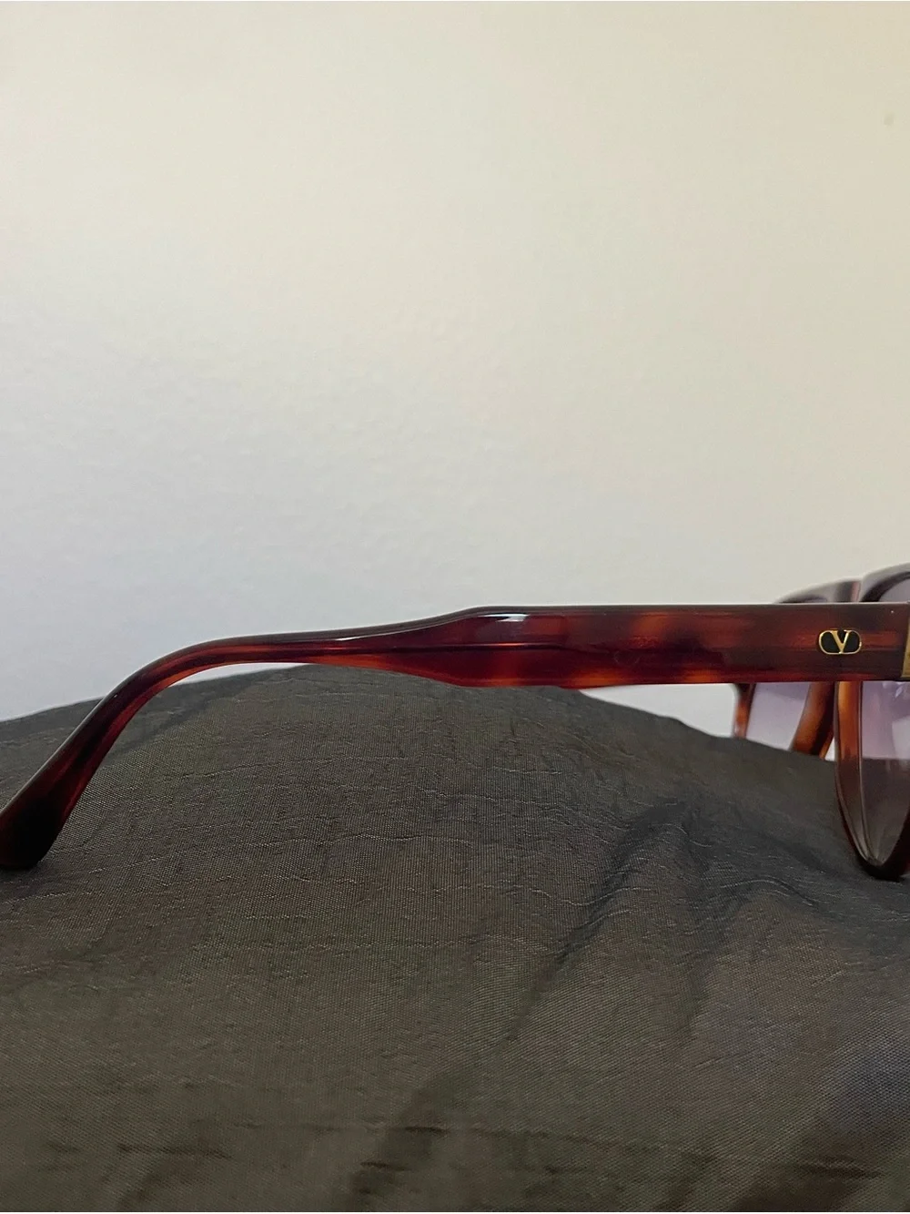 Vintage Valentino Tortoise Shell Aviator Sunglasses with Purple Gradient Lenses